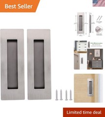 Contemporary 6-Inch Recessed Door Pulls in Stainless Steel – 2 Pack for Cabinets