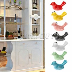 Bird Design Ceramic Kitchen Door Pull Handle Knob Wardrobe Cabinet Handle Decor
