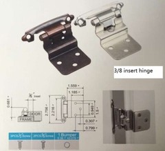 25 Pair 50 pcs Self Closing Cabinet 3/8 Offset Inset Hinges Aged Bronze 62728