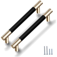 Sleek Gold and Black Oxidized Cabinet Pulls – Pack of 12
