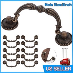 10/20/30 x 3″ Antique Drawer Pulls Vintage Bronze Cabinet Dresser Handles Knobs