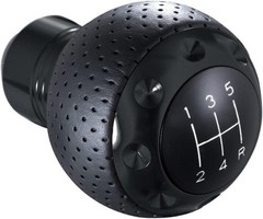 5 Speed Leather Car Shifter Bal Handle Manual Gear Stick Shift L Color: Black