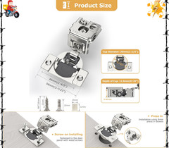 10 Pieces 1-3/8 inch Overlay Soft Close Hinges for Kitchen Cabinet Hinges Sat…