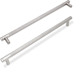 10 Pack Brushed Satin Nickel Cabinet Handles – 11.3 Inch Knurled Pulls