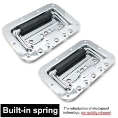 4 Pcs 6.34″ Recessed Spring Loaded Handles, Rubber Grip, Chest Storage Box Hardw