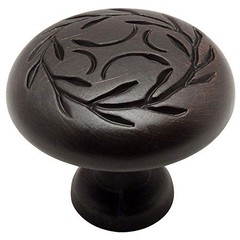 10 Pack 464orb Oil Rubbed Bronze Leaf Cabinet Hardware Round Knob 11/4″ Inch Dia