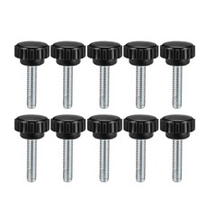 M6x30mm Male Thread Round Knurled Clamping Knobs Grip Thumb Screw on Type 10pcs