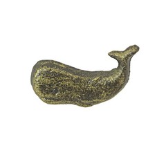 Zeckos Set of 6 Rustic Bronze Cast Iron Whale Drawer Pull Nautical Home Decor
