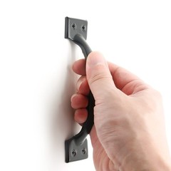 8Pcs 5 1/2 Inch Matte Black Cabinet Handles Metal Gate Handles Rustic Drawer