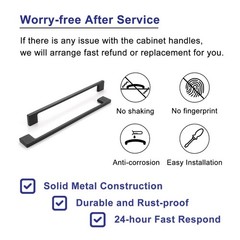 1 Pack 11-5/16 Inch Hole Centers, Matte Black Cabinet Pulls Black Cabinet Han…