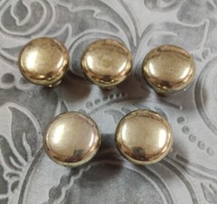 5 Solid Cast Salvage Brass Cabinet Drawer Knobs 1.25″ USA Made Gold Tone