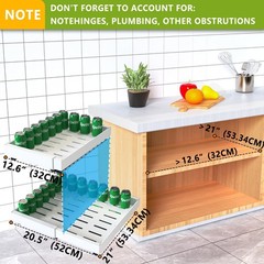 2 Pack Pull Out Cabinet Organizer 21″ 21″D x12.4″-20.47″W (2 Pack), White