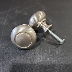 Brushed Silver Metal Round Cabinet Knobs, set of 25 with Screws