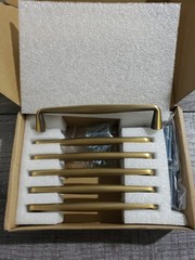 6pk Goo-Ki Brushed Brass Bronze Zinc Alloy Cabinet Handles Pulls 5” Hole Center
