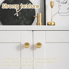 100 Pack Gold round Cabinet Knobs 1-1/6 Inch (30Mm) Drawer Knob Bulk Set/Hollow