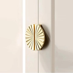 6 Pack Semicircle Sunflower Brushed Gold Cabinet Pulls 2.5 Inch Hole Center