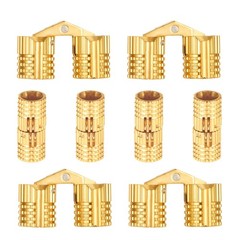 8 Pcs 8mm Brass Barrel Hinges Hidden Invisible Cabinet Furniture Hinges
