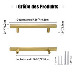Stainless Steel Kitchen Square Cabinet Handles Gold Drawer Pulls Multi-Size