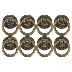 8Pcs Reusable Zinc Alloy Drawer Pull Knobs Antique European Handle Light Brown