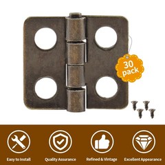 LifCratms 30 Pcs Mini Hinges, 13 x 12 mm Antique 13 x 12mm, Bronze(30pcs)