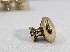 Vintage 1.25 Inch Round Polished Brass Cabinet Knob Heavy 10 Count