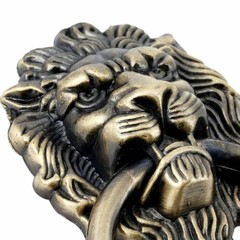 6 Pack Lion Head Knob Pull Handles with Ring for Dresser Drawer Cabinet Hardware