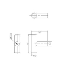 Tivoli Collection 1-9/16 In. (40 Mm) Modern Brushed Stainless Steel T-Shaped Cab