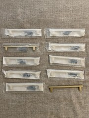 Amerdeco Brushed Gold Cabinet Drawer Pulls 6.3” Hole Center 10 Pack *Read Descri