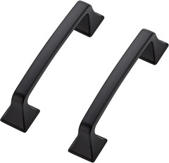 30 Pack 3-3/4 Matte Black Cabinet Pulls Kitchen Drawer Handles Square Foot