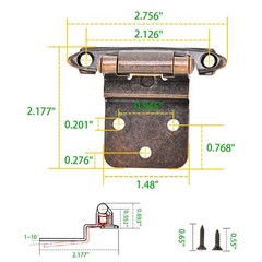 50 Pack 25 Pairs 3/8″ Inset Cabinet 50 Pack, Oil Rubbed Bronze
