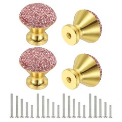 Drawer Knobs4Set Diamond Decoration Cabinet Knob (Gold Base Pink Diamond)
