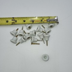 Lot of 14 Small 1/2 In. Antique Porcelain Drawer Knobs Screw Centers