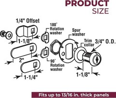 Stainless Steel Drawer and Cabinet Lock – 1-1/8 In. Length, 2 Keys Included