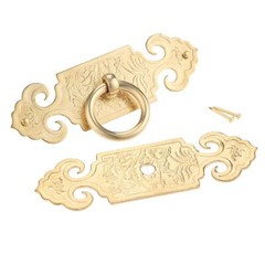 Antique Ring Pull With Plate 2pcs 15cm/5.91″ Pure Copper Drawer Handles Furnitur