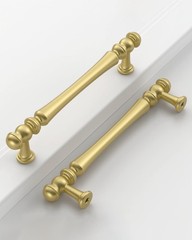 10 Pack 5 Inch 128mm Brushed Gold Cabinet Handles HeavyDuty Solid Pulls