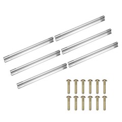 6Pcs Drawer Pulls, 6.3″(160mm) Hole Spacing 6.7″ l Kitchen Handles, Silver Tone