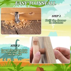 12 Sets Wooden Animal Dresser Knobs Decorative Nursery Wood Drawer Pulls with…
