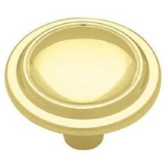 Brainerd Polished Brass Cabinet Knob Drawer Pull, Gold Dome Top P40052V-PB