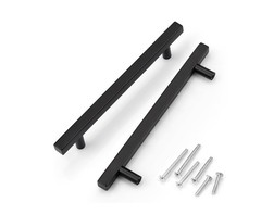 10 Pack 6-3/10″Hole Center Matte Black Square Cabinet Pulls and Handles