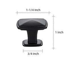 Ravinte 25 Pack Matte Black Kitchen Cabinet Square Knob 1-1/4 inches,
