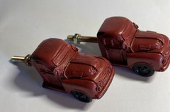 2 Vtg Look Red Pickup Truck Drawer Pulls Rustic Farmhouse Decor Country