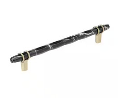 Amerock BP36663MBKBBZ Carrione 8″ Pull Marble Black Golden Champagne