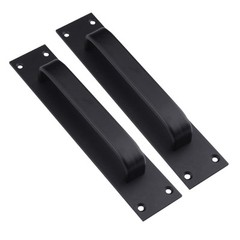 2 Black Sliding Door Handle Ergonomic Aluminum Alloy Hardware Daily Use