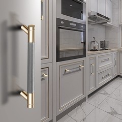 12 PCS 5 Inch 128 mm Barrel Cabinet Pulls Gold And Grey Aluminum Drawer Handles