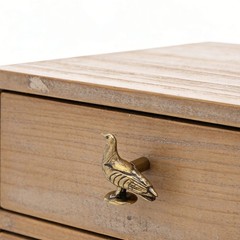 Light Brown Brass Bird Drawer Handles Artistic Animal Pulls for Dresser Cabinets
