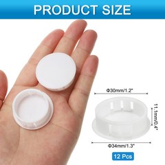 12pcs Drill Screw Hole Plugs Covers 1-1/5″(30mm) White