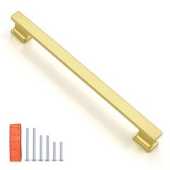 KNOBWELL 12 Pack Brushed Gold Cabinet Pulls 7-9/16″ (192mm)