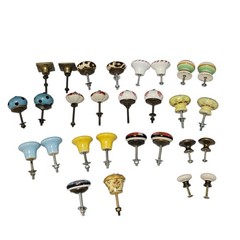 Lot Of 28 Cabinet Drawer Pull Knobs Various Mixed Ceramic Metal Project 1″-1.5″