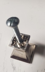 Lot of 4 Square Cabinet Knobs 1″ Polished Chrome – Solid Zinc – 36g – Smooth Top