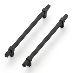 5 Pack Black Cabinet Handles – 7-1/2″ Hole Center Cabinet Pulls Matte Black D…